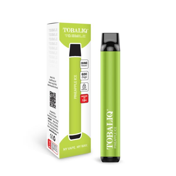 puffs ohne nikotin - TOBALIQ TQ Smile 600 Puffs – Ohne Nikotin – Pineapple Ice - Premium24 GmbH