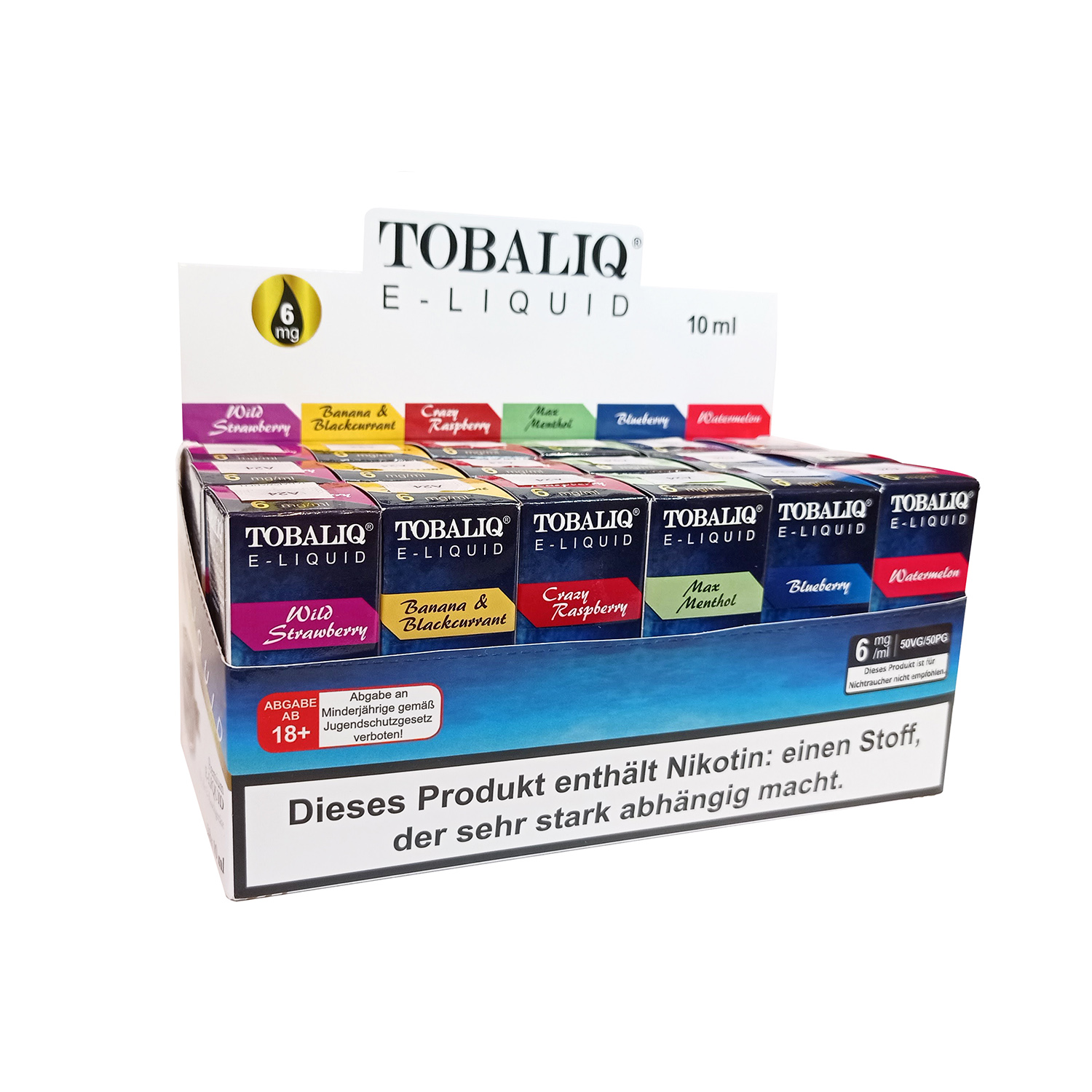 TobaliQ E-Liquid 18er Display MIX 1, 6mg Nikotin, 10ml TobaliQ E-Liquid 18er Display MIX 1, 6mg Nikotin, 10ml