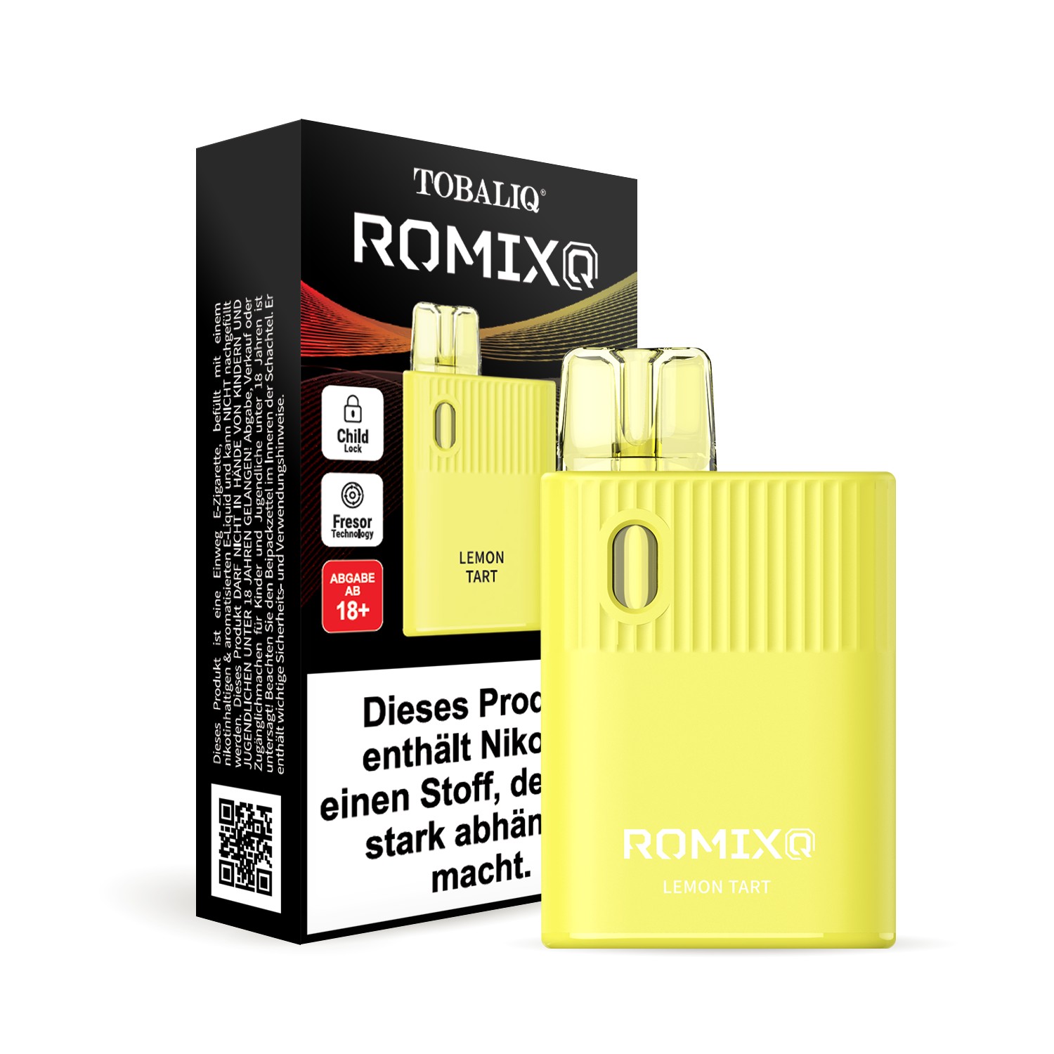 TOBALIQ RomixQ – 20mg Nikotin, 600 Puffs – Lemon Tart TOBALIQ RomixQ – 20mg Nikotin, 600 Puffs – Lemon Tart