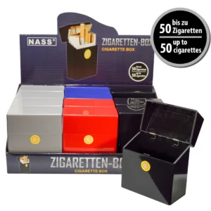50er Zigaretten-Box "Push", 4farbig,12er Display