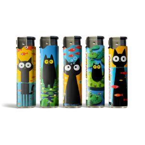 TOBALIQ JET-Motivfeuerzeug FISH CAT