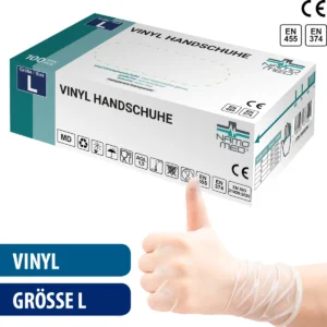Vinyl-Medical "L" Handschuhe, 100 St./Box, transparent