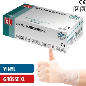 Vinyl-Medical "XL" Handschuhe, 100 St./Box, transparent