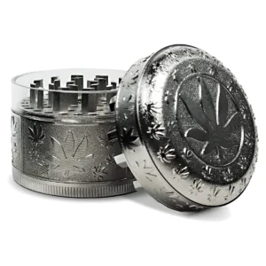 Metall Herbal Grinder TQ "Dark Cannabis", 6er Display