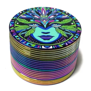 Metal Herbal Grinder "Rainbow Royal Cannabis", 6er Display